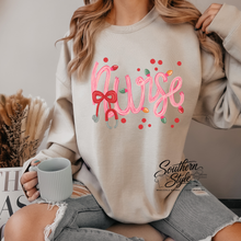 Load image into Gallery viewer, Nurse-RN-NICU-CNA Christmas Sweatshirt
